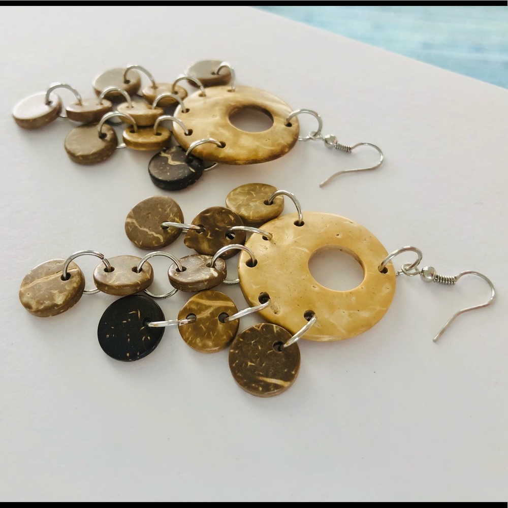 Coconut Chandelier Earrings - New and have never been worn - gift packaged